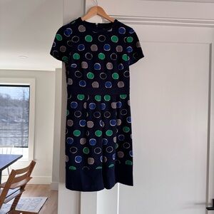 HOBBS London Polka Dot Short Sleeve Navy Dress size 10